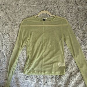 American Eagle light green mesh long sleeve top